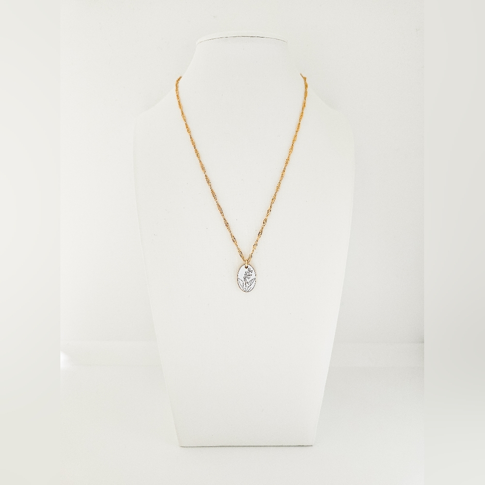 Lily Of The Valley Floral Pendant Necklace - Picture 4 of 6